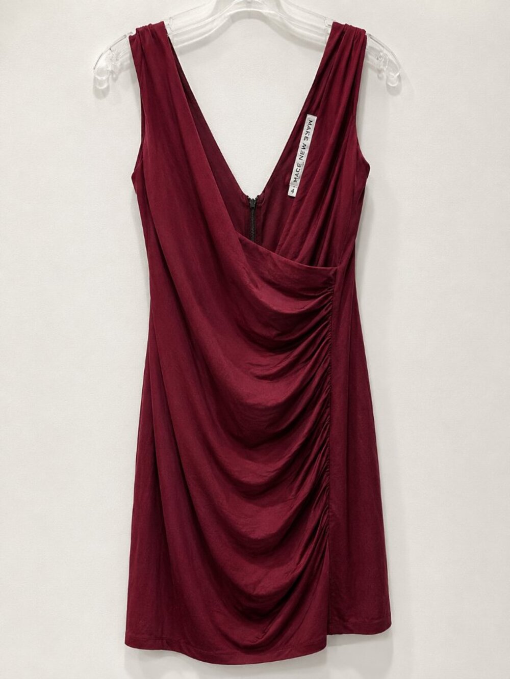 Marc New York Burgundy Draped Backless Cocktail Mini Dress Size 4